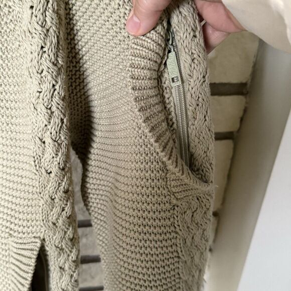 VTG Parish Nation E05-2006 NY Fisherman Cardigan Mens Large Cream Cable Knit - Picture 6 of 12